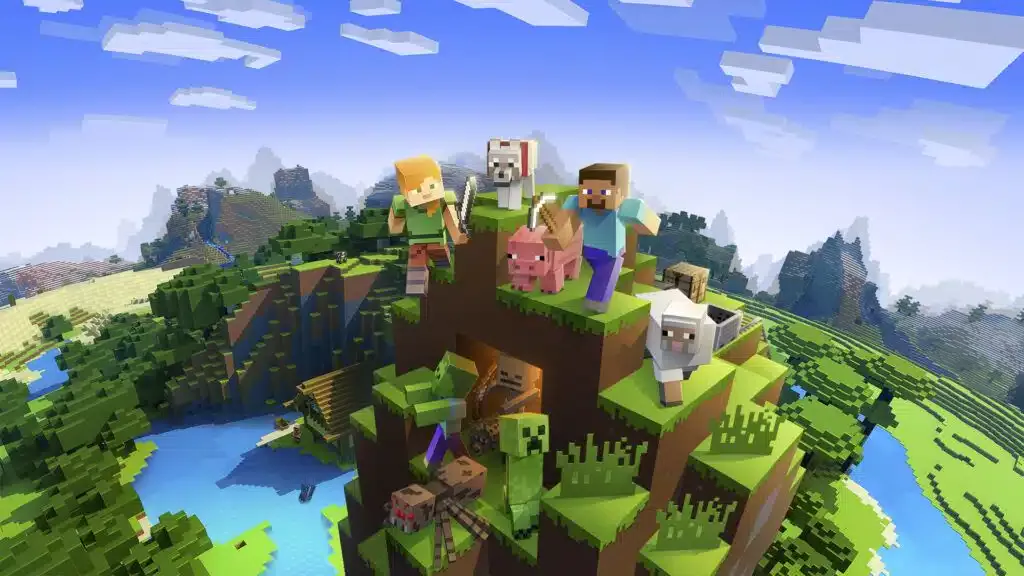 Hébergement serveur Minecraft VPS — key art officiel Microsoft Store